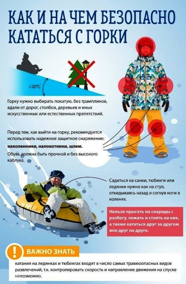 Как и на чем безопасно кататься с горки