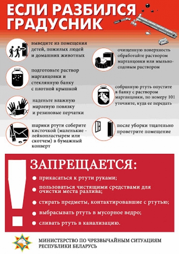 Если разбился градусник