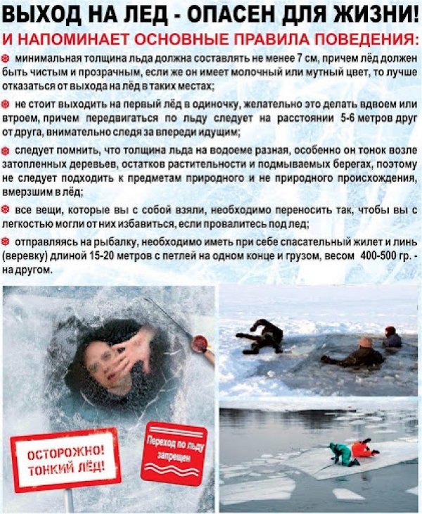 Выход на лед опасен для жизни