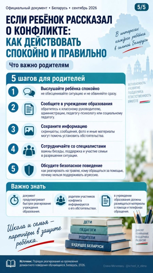 Если ребенок расказал о конфликте